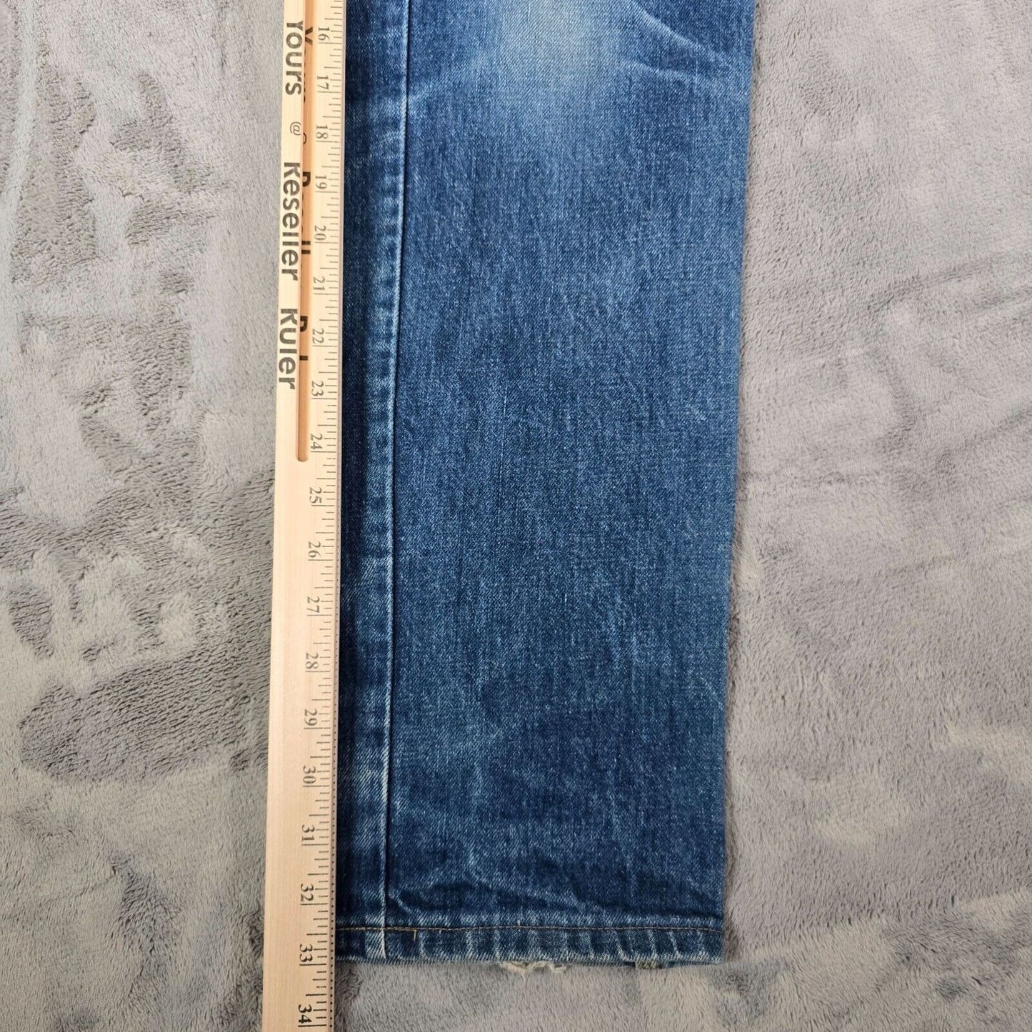 Vintage Early 1980s Calvin Klein Mens Distressed Straight Leg Blue Jeans (29x33)