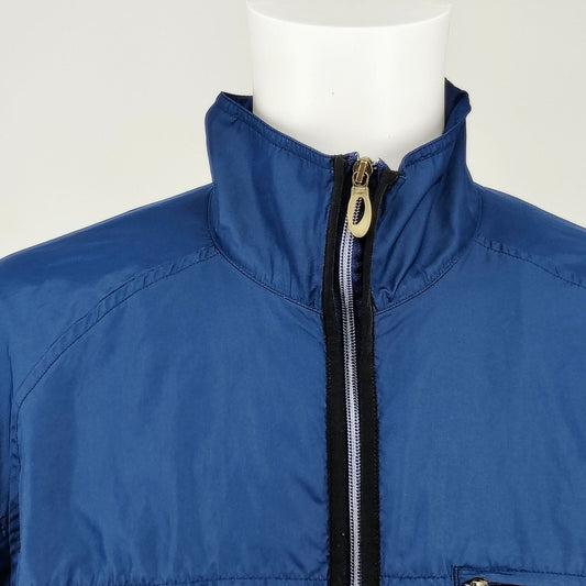 Nike Mens Blue Mesh-Lined Full-Zip Three Pocket Windbreaker Jacket (Medium)