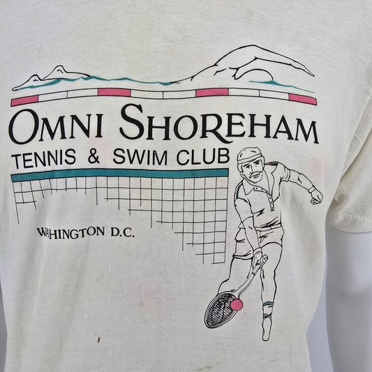 Vintage 1980s Omni Shoreham Tennis & Swim Club Washington D.C. T-Shirt (M/L)
