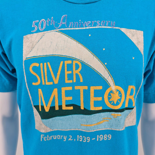 Vintage 1989 Silver Meteor 50th Anniversary Railroad Passenger Train T-Shirt (M)