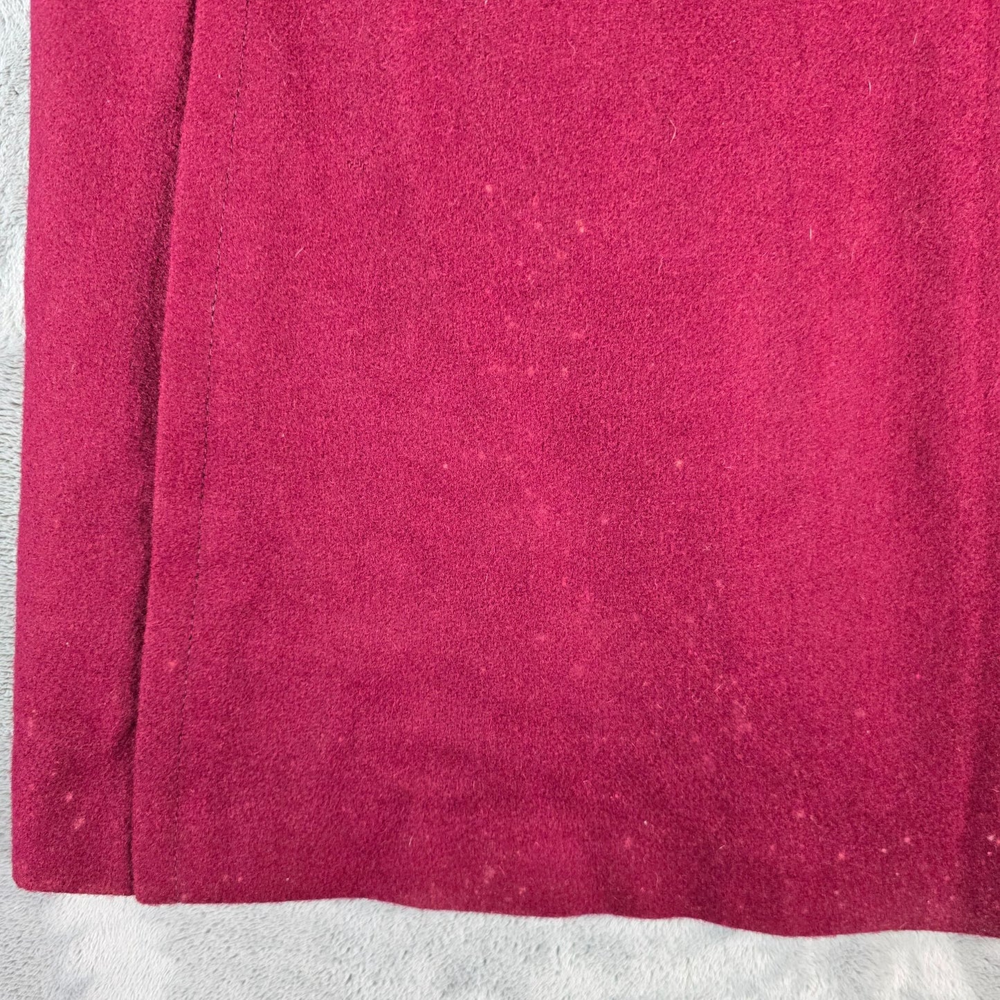 Vintage 1980s Jofeld Burgundy Double-Breasted Wool Blend Coat with Scarf (M)
