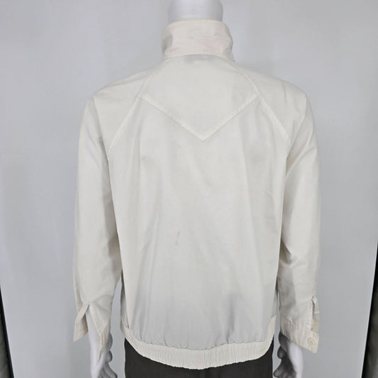 Vintage Distressed 1990s Mens Gitano Limited Collection White Zip-Up Jacket (M)