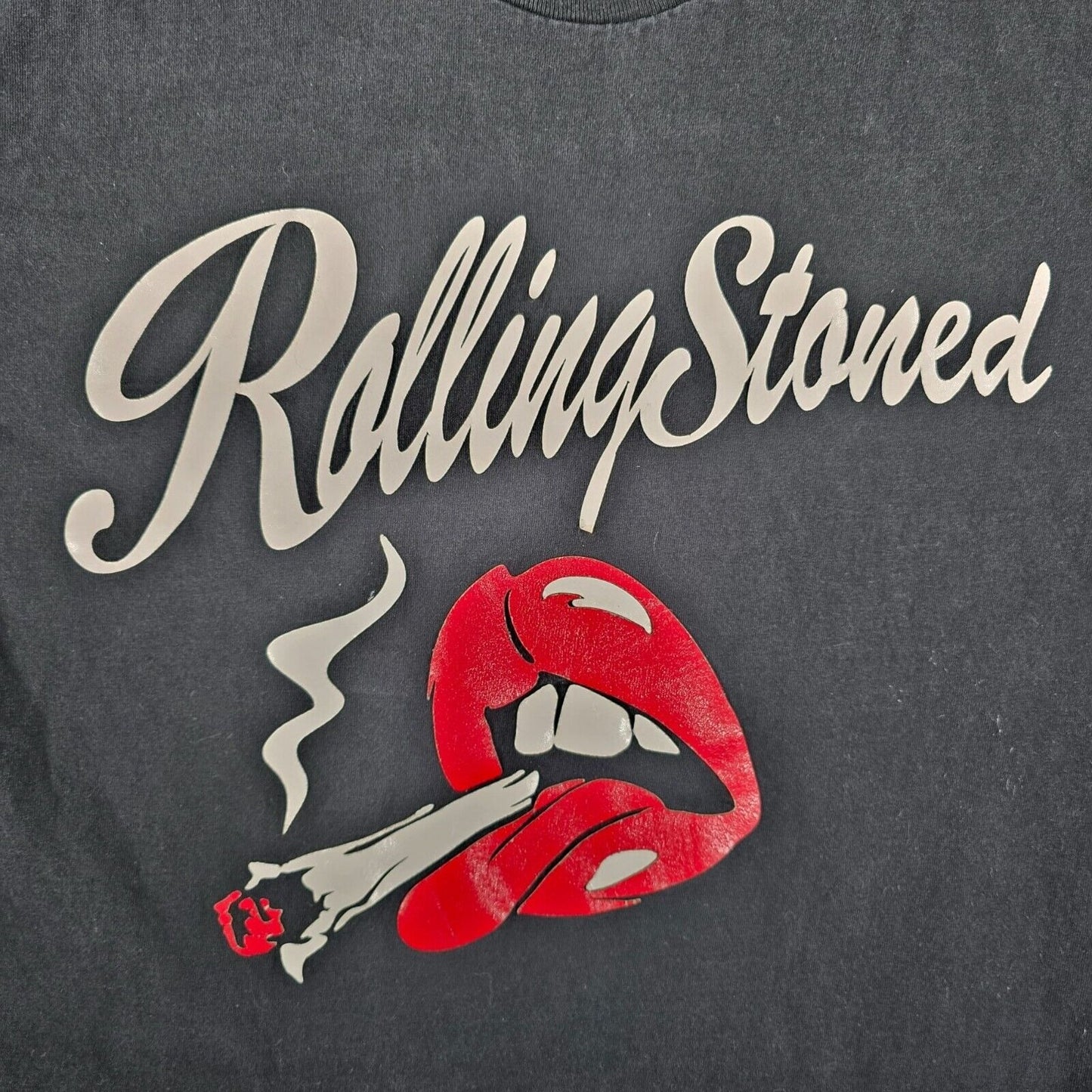 Vintage Y2K Pro 5 "Rolling Stoned" Black Graphic Parody T-Shirt (L) *Holes