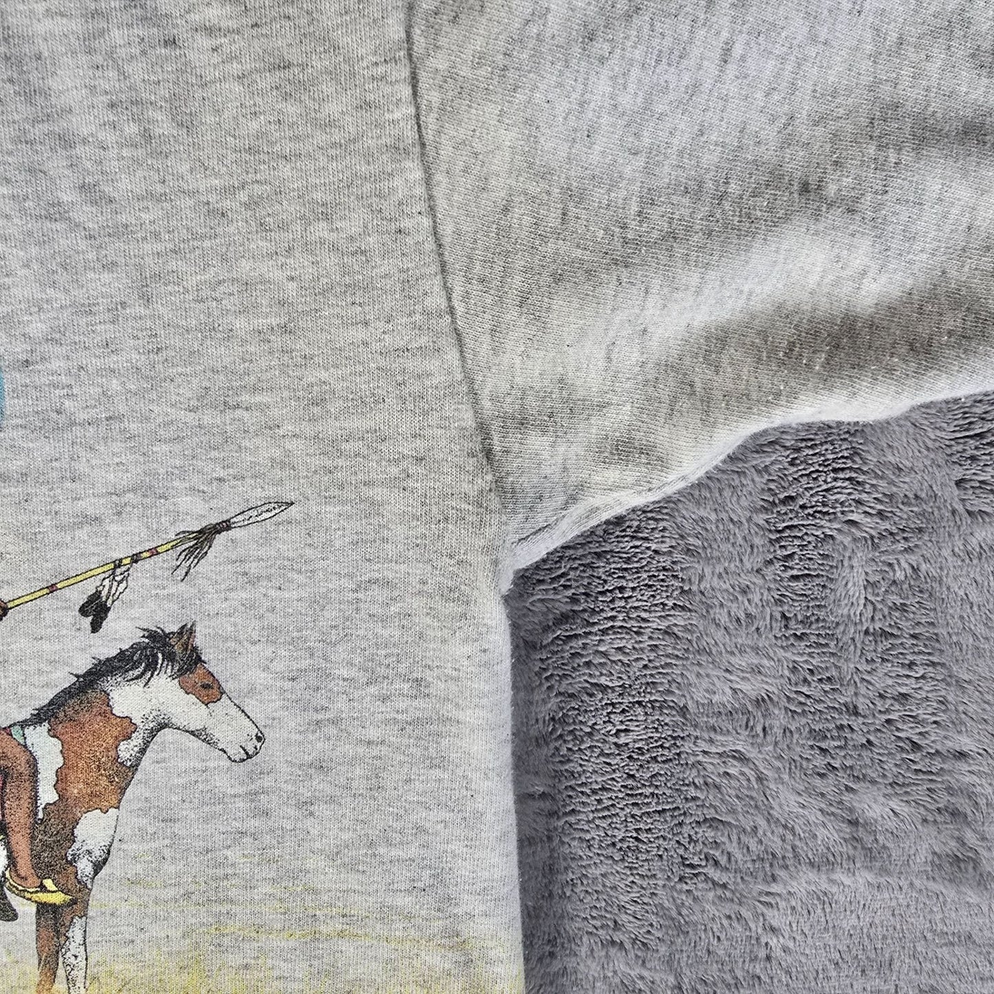 Distressed Vintage 1990s Habitat Native American Spirit Eagle Gray T-Shirt (L)