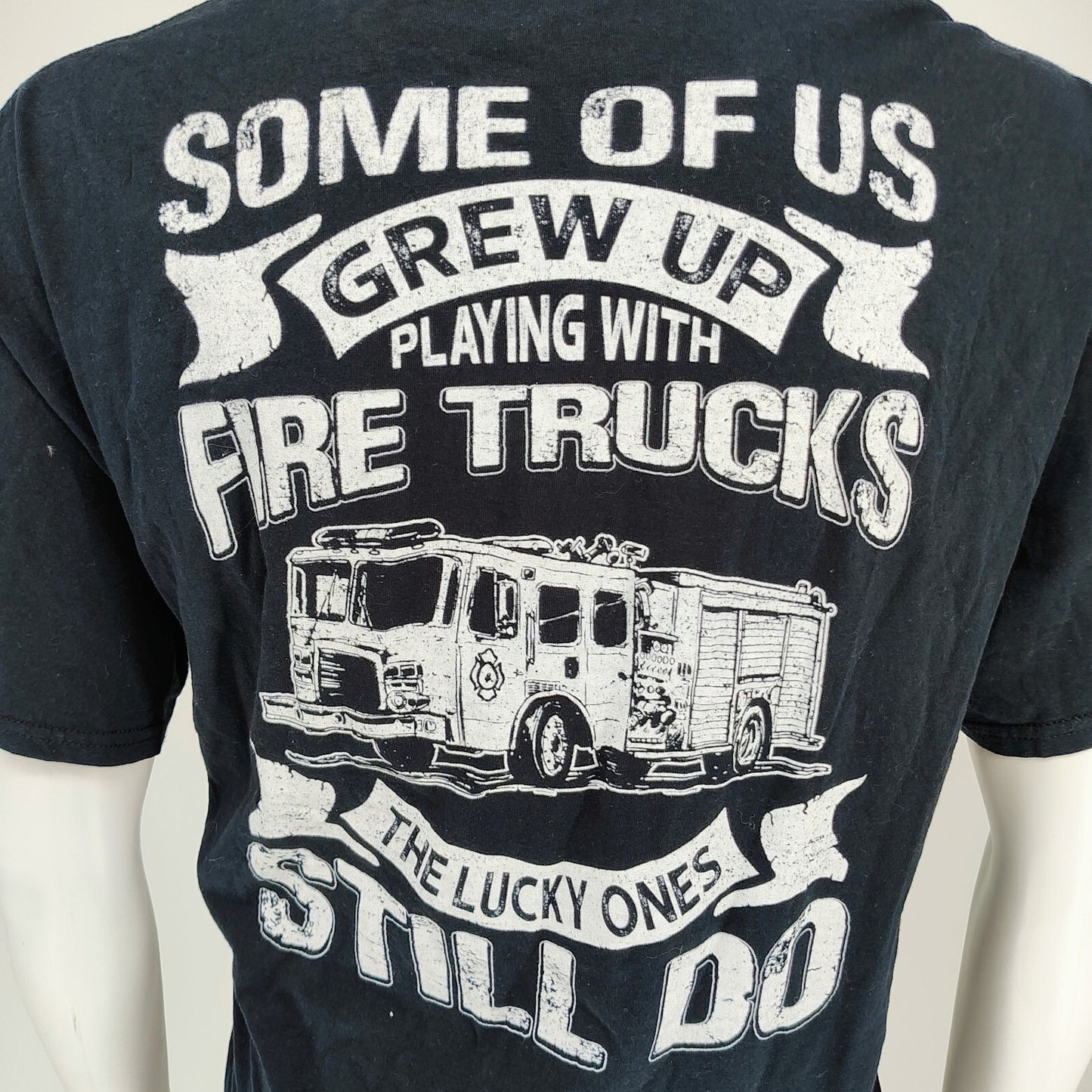 "Bravery Is Not the Absence of Fear" Firefighter Fire Truck T-Shirt (XL)
