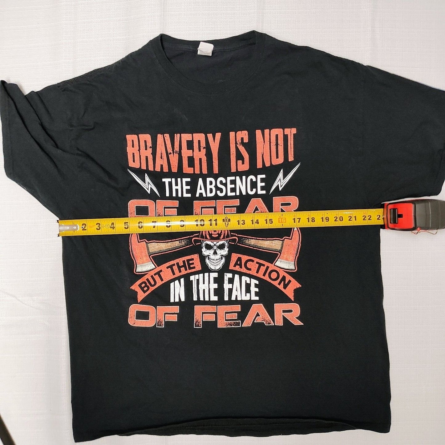 "Bravery Is Not the Absence of Fear" Firefighter Fire Truck T-Shirt (XL)