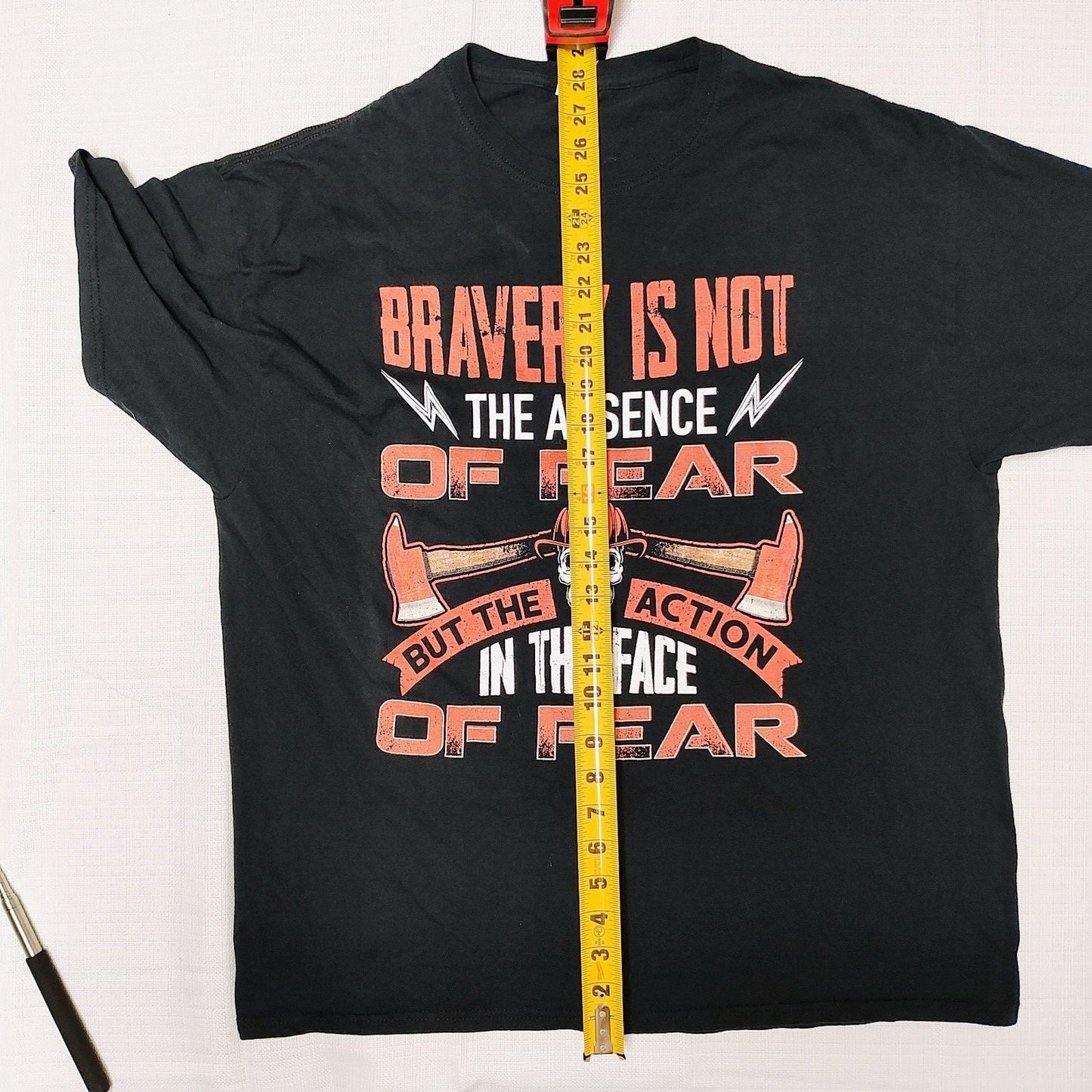 "Bravery Is Not the Absence of Fear" Firefighter Fire Truck T-Shirt (XL)