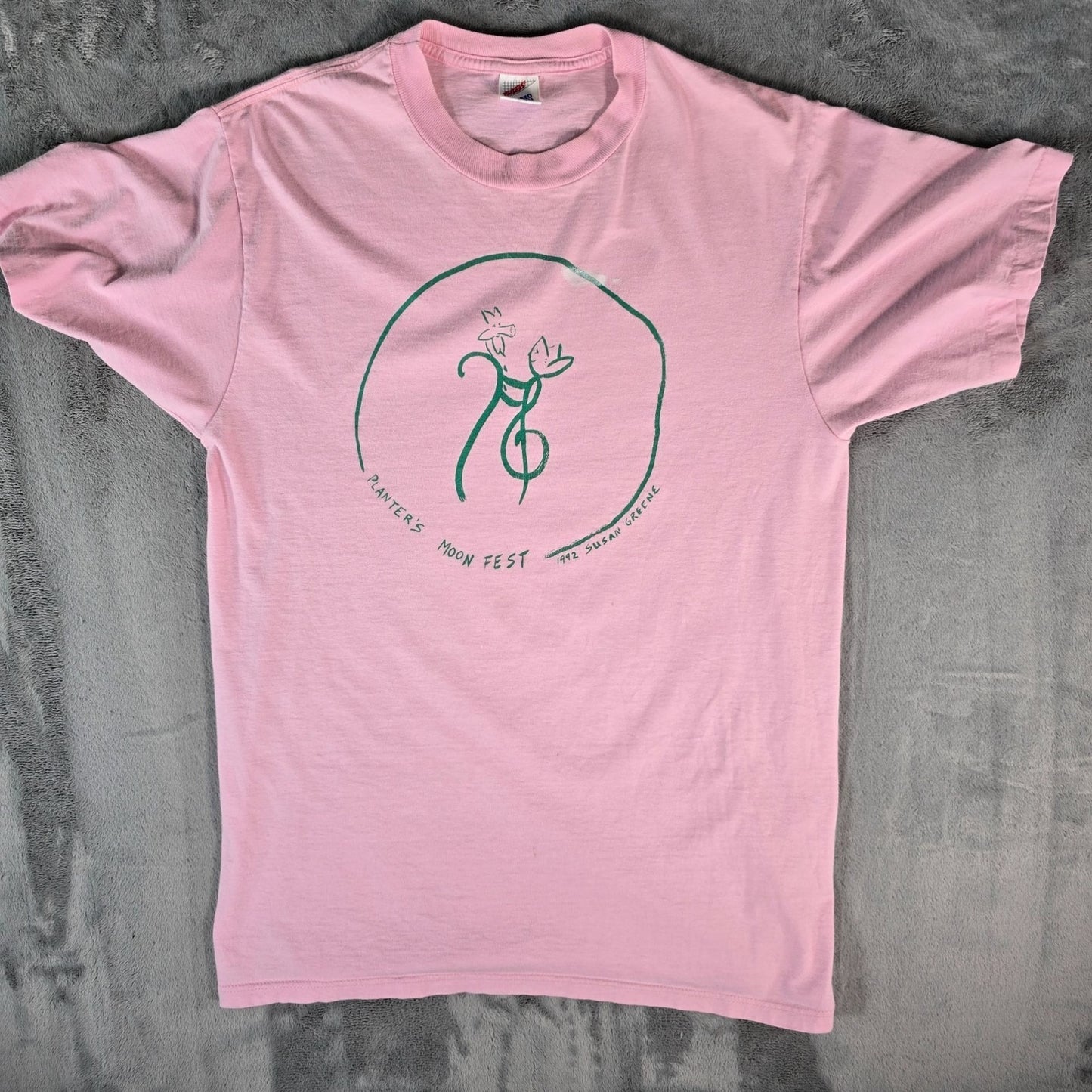 Vintage 1990s Jerzees Susan Greene "Planter's Moon Fest" 1992 Art T-Shirt (M)