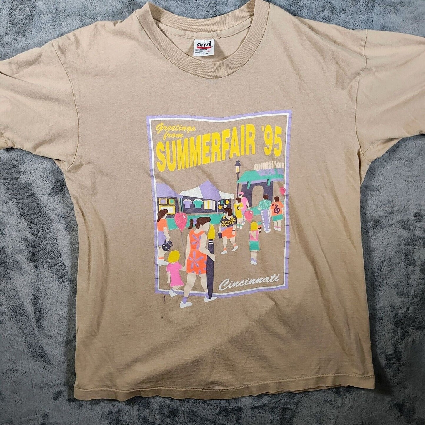 Vintage 90s Single-Stitch "Greetings From Summerfair '95 Cincinnati" T-Shirt (L)