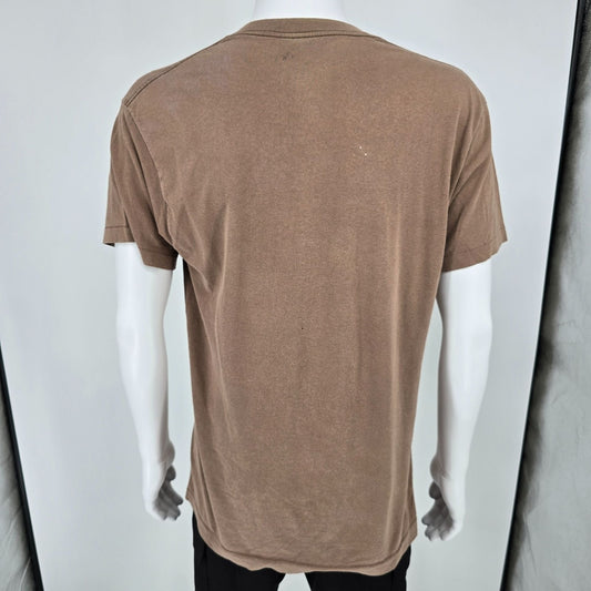 Distressed Vintage 1990s BVD Faded Brown Grunge Single Stitch Blank T-Shirt (L)