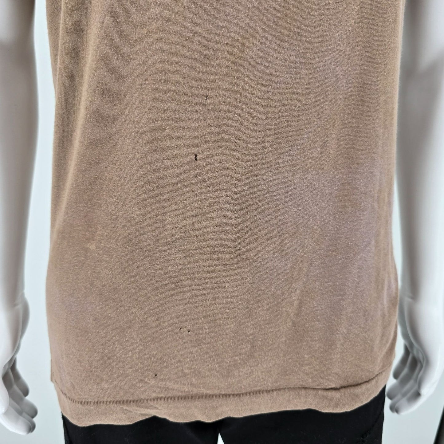 Distressed Vintage 1990s BVD Faded Brown Grunge Single Stitch Blank T-Shirt (L)