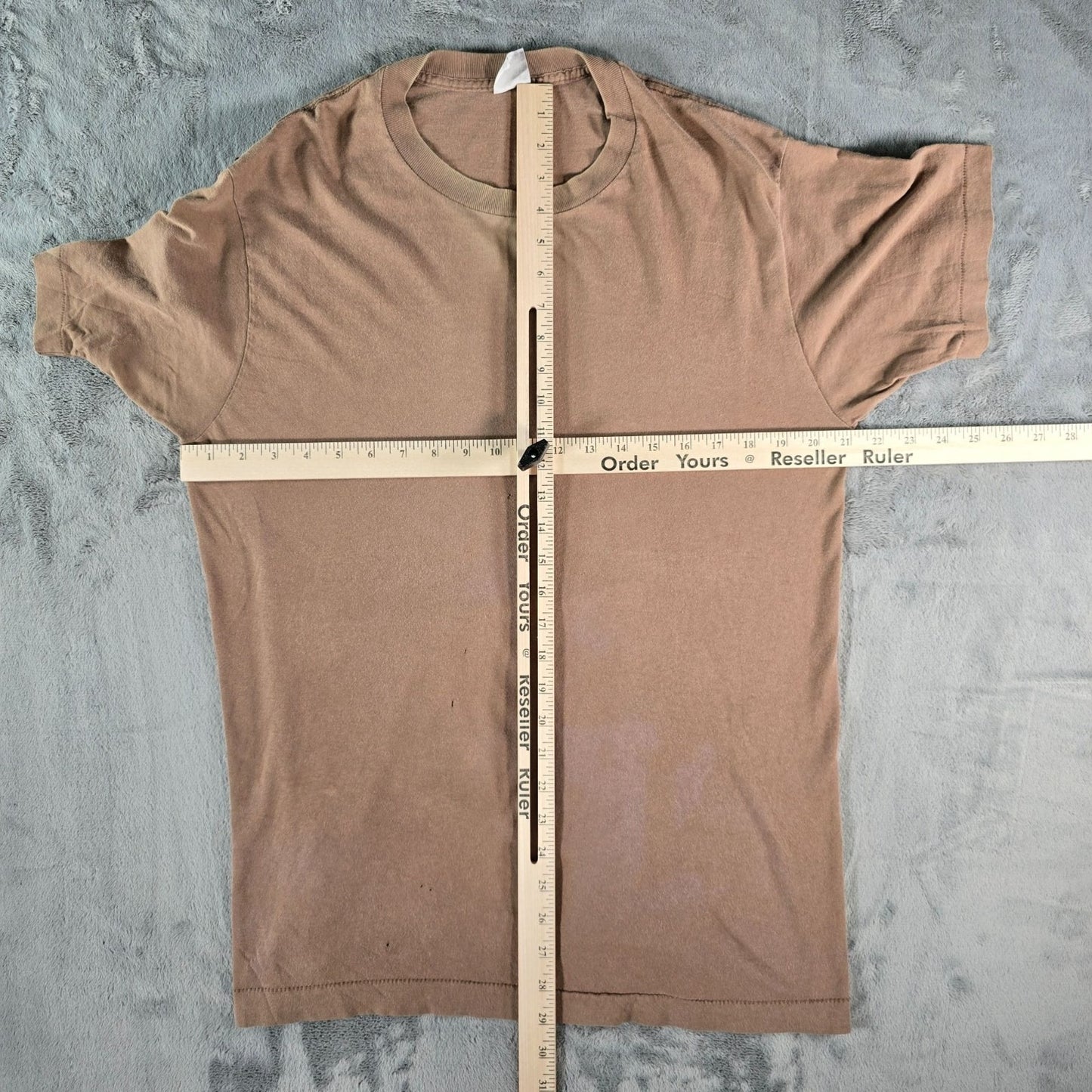 Distressed Vintage 1990s BVD Faded Brown Grunge Single Stitch Blank T-Shirt (L)