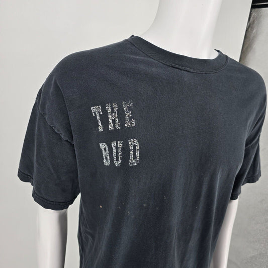 Distressed 2000s Hanes Beefy-T Budweiser "The Bud" Faded Black T-Shirt (XL)