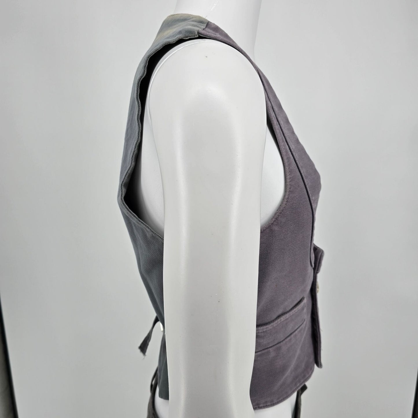 Distressed FHB Detlef German Double-Breasted Workwear Carpenter Guild Vest (XS)