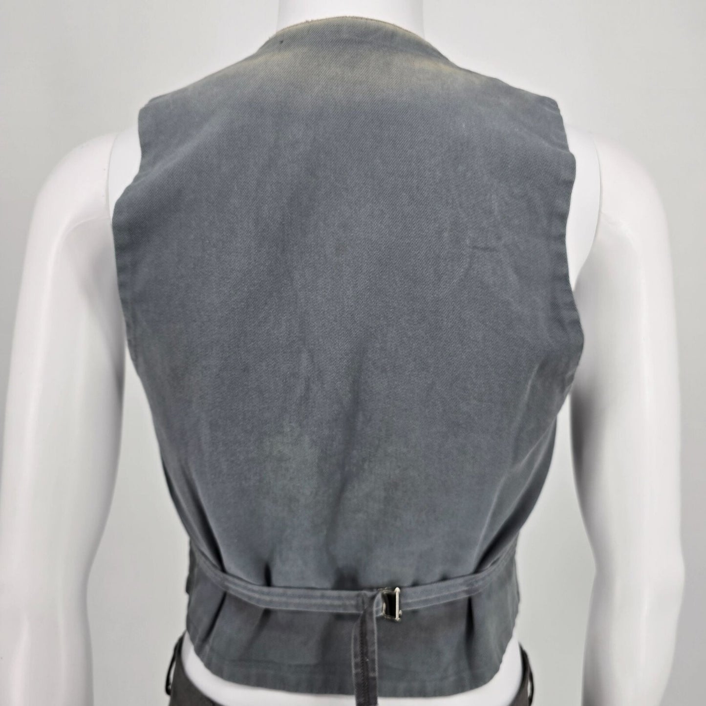 Distressed FHB Detlef German Double-Breasted Workwear Carpenter Guild Vest (XS)