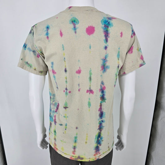 Vintage Y2K/2000s Walt Disney World Beige All Over Tie-Dye Pattern T-Shirt (M)
