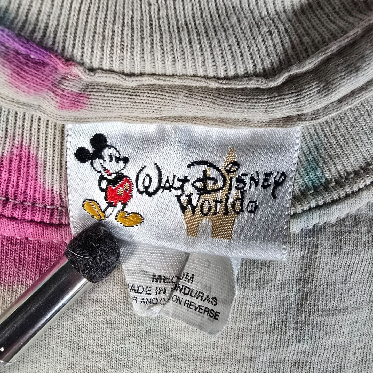 Vintage Y2K/2000s Walt Disney World Beige All Over Tie-Dye Pattern T-Shirt (M)