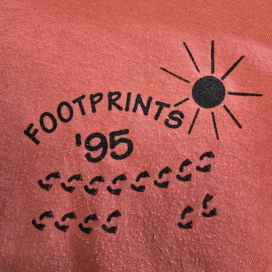 Vintage 1990s Coral Footprints '95 "It Was Then That I Carried You" T-Shirt -XXL