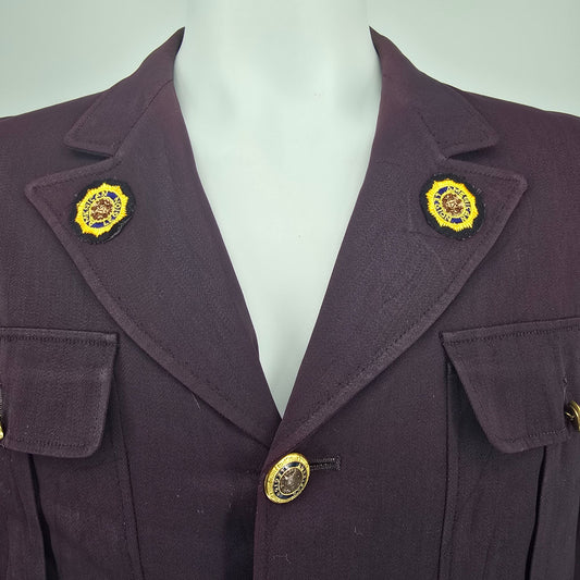 RARE Vintage 1950s American Legion Maroon Iowa Patch Dress Uniform Jacket (L)