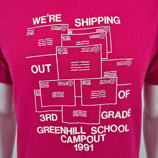 Vintage 1991 Greenhill School 3rd Grade Campout Addison Texas T-Shirt (M/L)