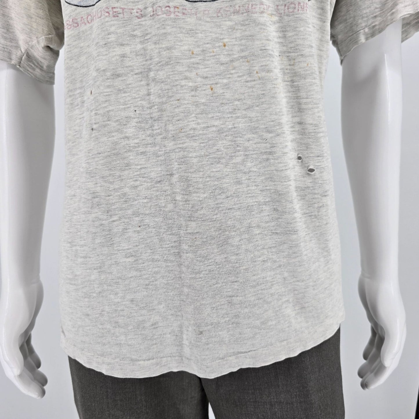 Thrashed Vintage 1990s Hanes Beefy-T Battleship Cove Fall River, MA T-Shirt (XL)