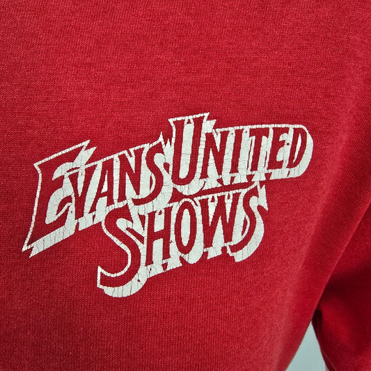 Vintage 1990s Evans United Shows Plattsburg. Missouri Carnival T-Shirt (M)