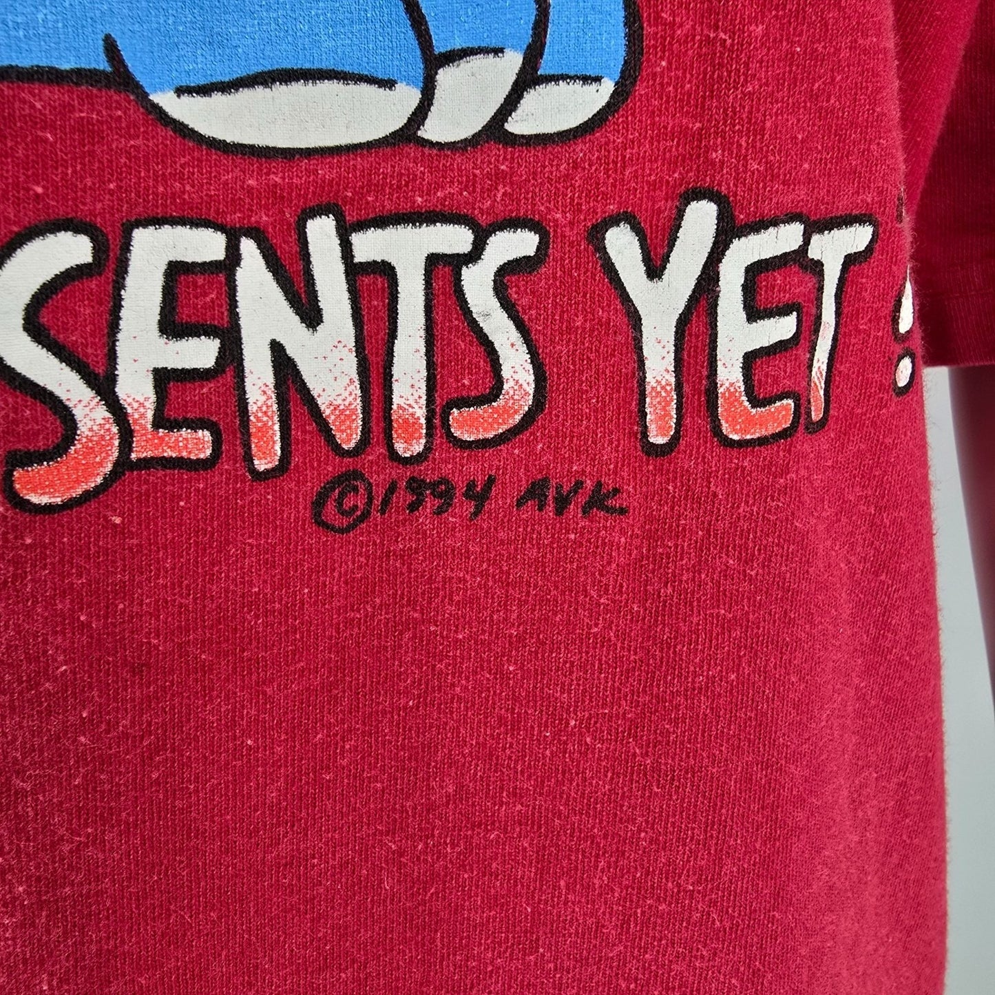 Vintage 1990s AVK "Can I Open My Presents Yet?" Christmas T-Shirt (OSFM/3XL/4XL)