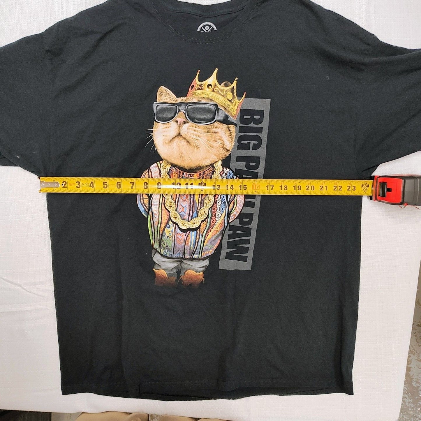 DOM "Big Paw Paw" Notorious BIG Biggies Smalls Rap Cat Graphic T-Shirt (2XL)