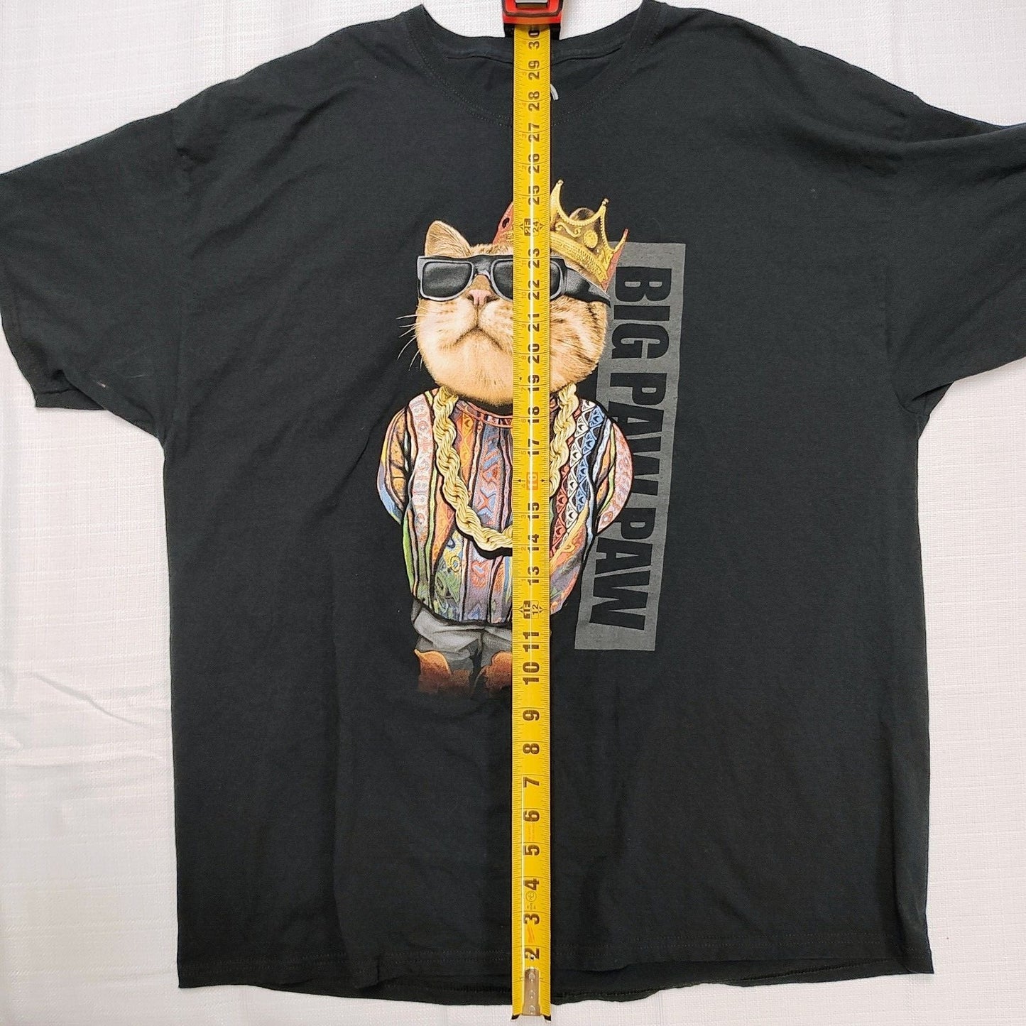 DOM "Big Paw Paw" Notorious BIG Biggies Smalls Rap Cat Graphic T-Shirt (2XL)