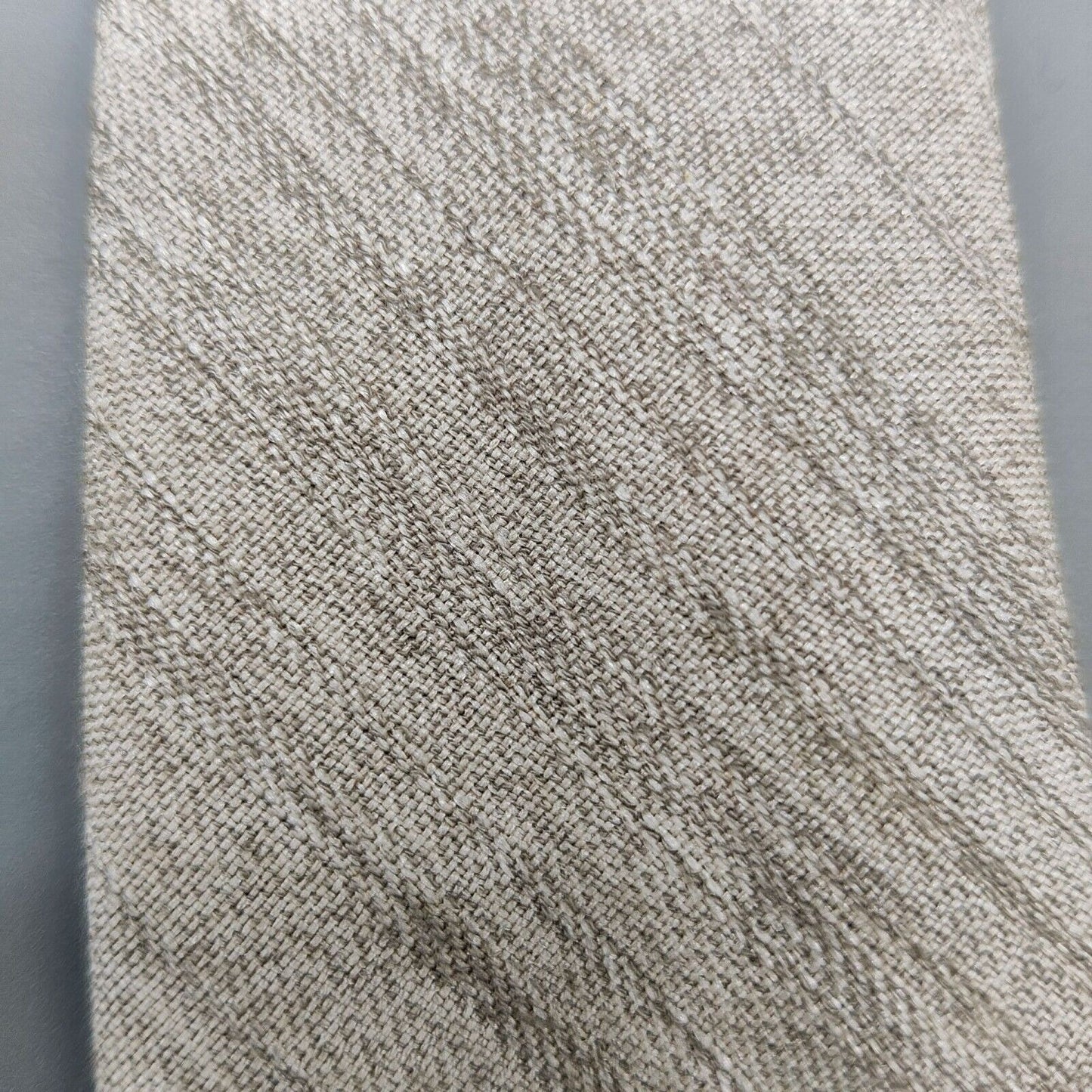 Vintage Unbranded Mens Beige Woven Textured Long Skinny Necktie