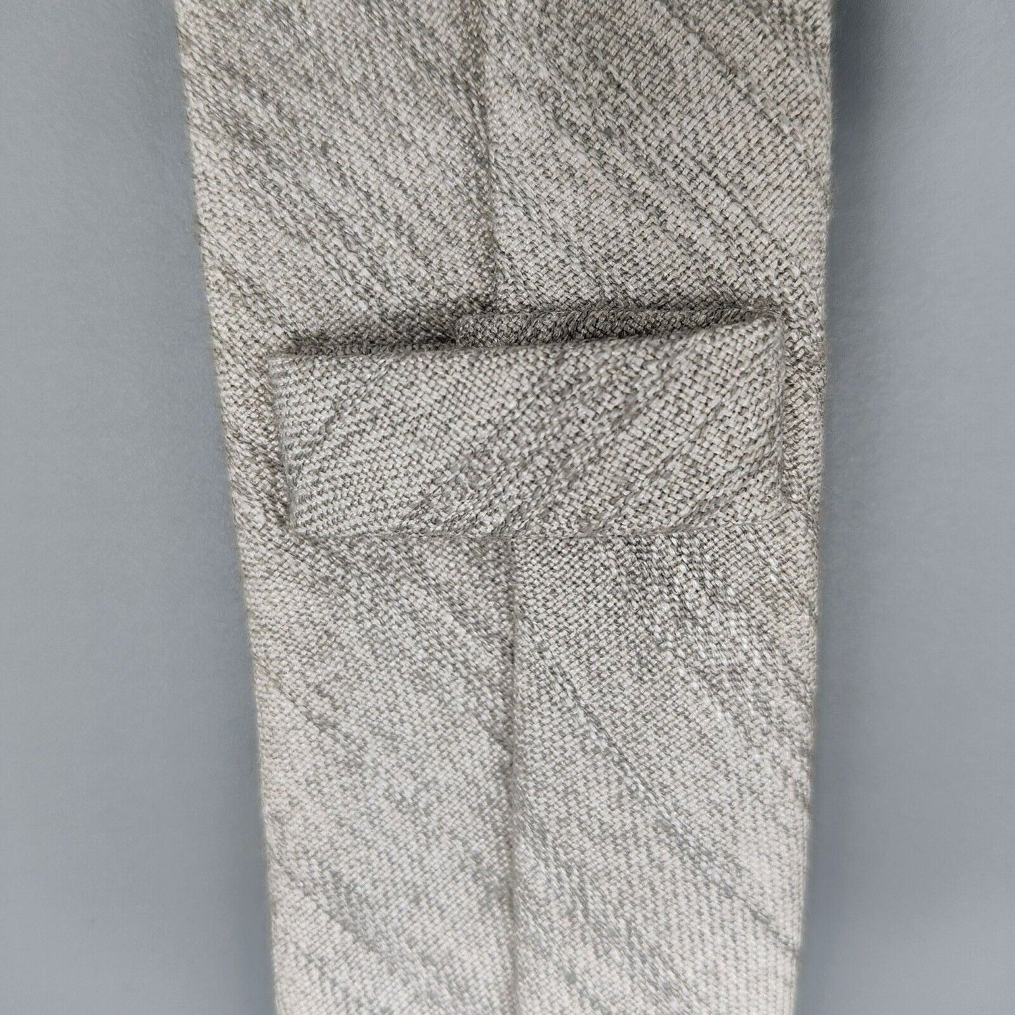 Vintage Unbranded Mens Beige Woven Textured Long Skinny Necktie