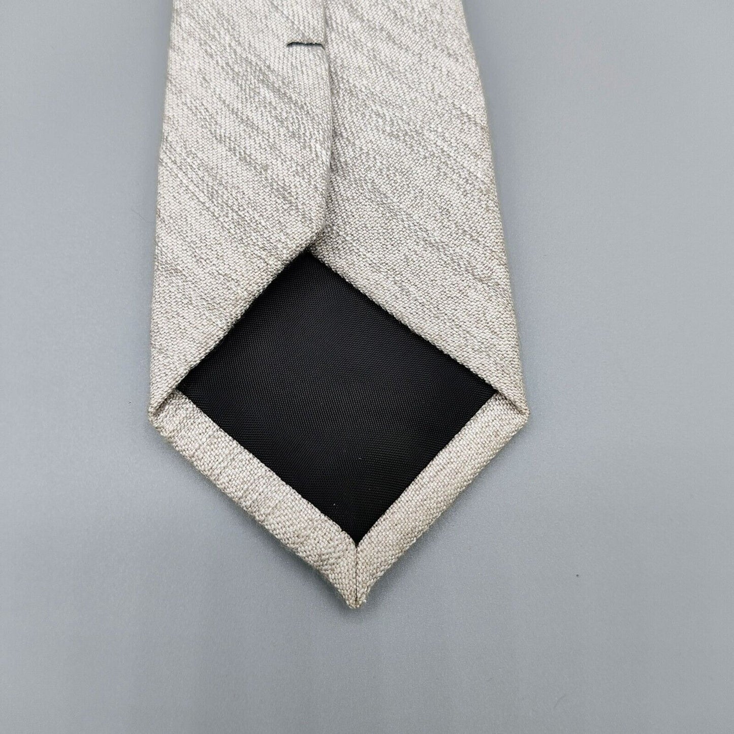 Vintage Unbranded Mens Beige Woven Textured Long Skinny Necktie