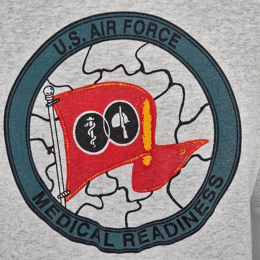 Vintage 1990s Gray USAF U.S. Air Force Medical Readiness Agency T-Shirt (XL)