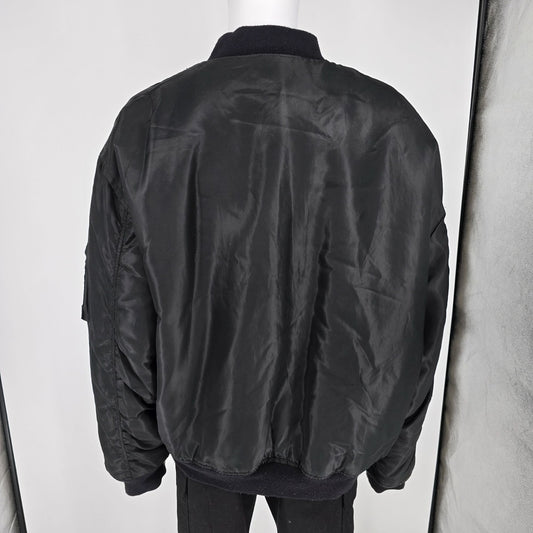 Vintage Y2K Counterattack MA-1 Style Reversible Satin Bomber Jacket (XL)