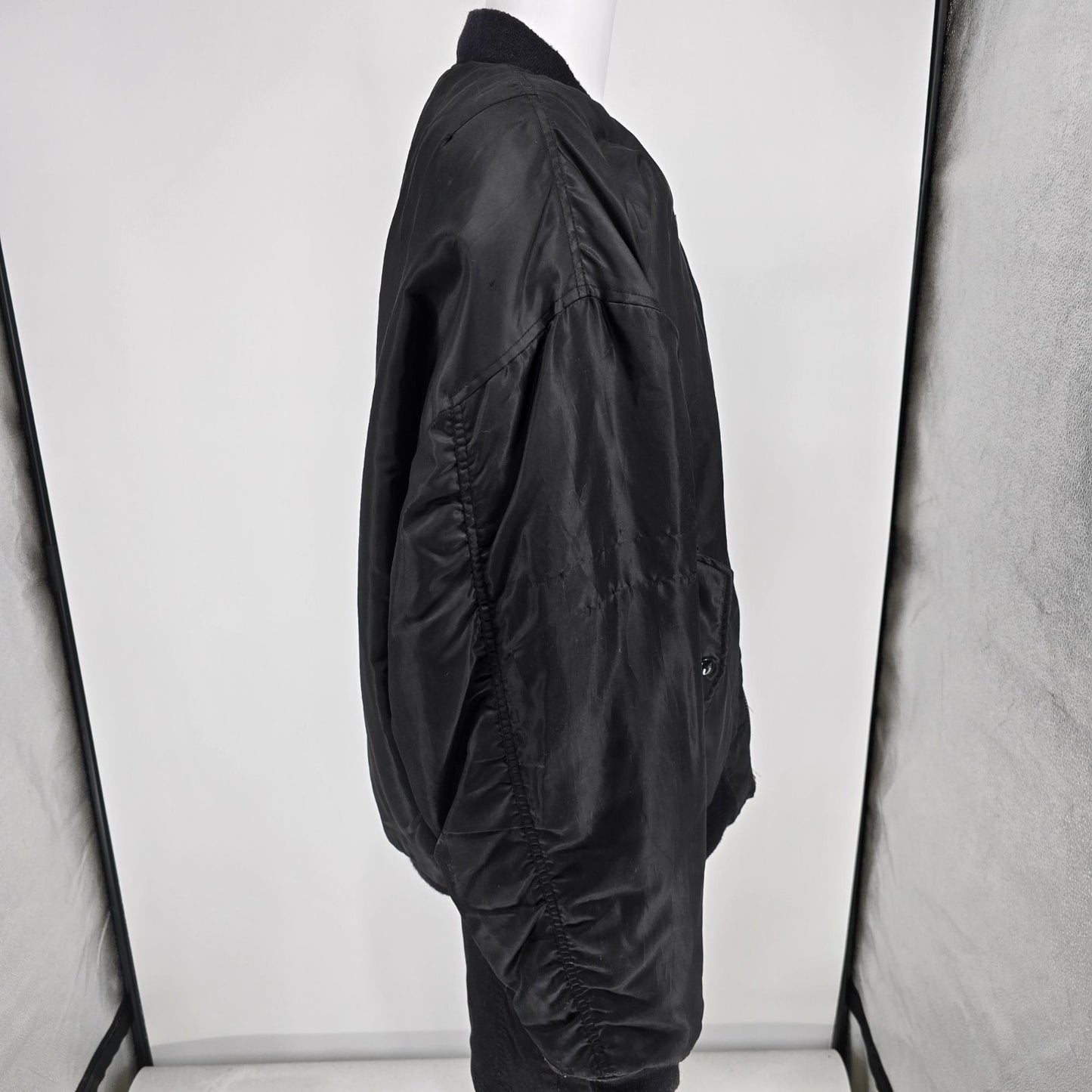 Vintage Y2K Counterattack MA-1 Style Reversible Satin Bomber Jacket (XL)
