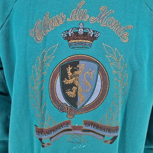 Vintage 1990s Fruit of the Loom "Class Du Monde" Raglan Sleeve Sweatshirt (L/XL)