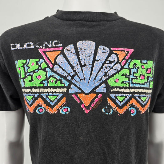 Vintage 1990s Distressed Duck, NC Single Stitch Art Deco Graphic T-Shirt (M/L)