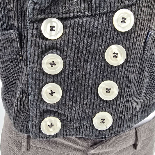 Distressed Vintage 1990s FHB Made in Germany Genoa Corduroy Guild Vest (S/36)