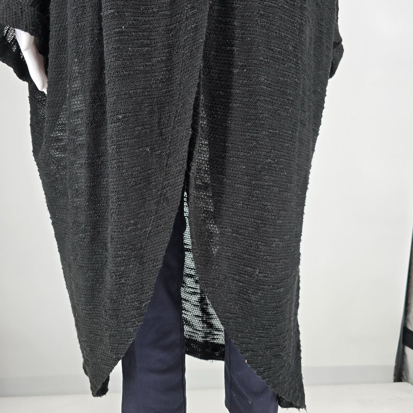 2010s Cato Woman Plus Size Black Open Knit Semi-Sheer Cardigan (4X/26/28W)