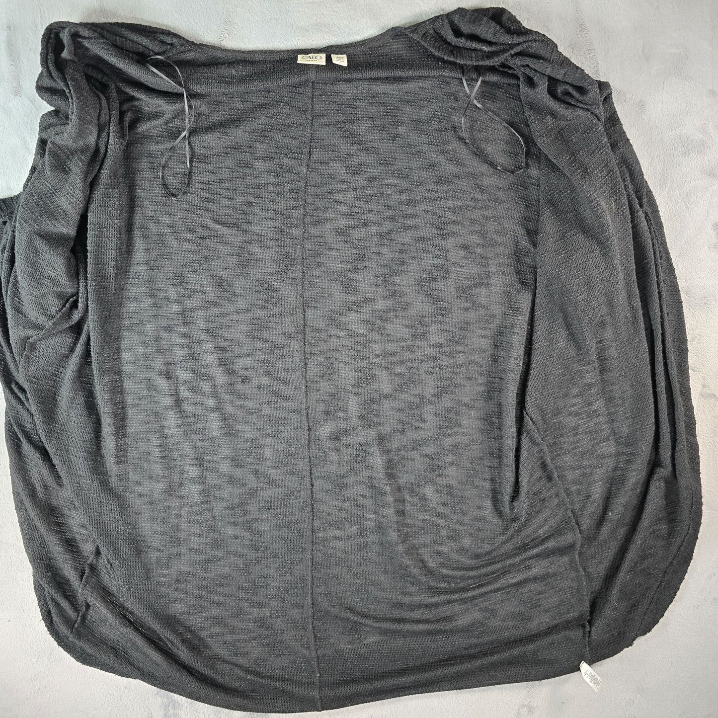 2010s Cato Woman Plus Size Black Open Knit Semi-Sheer Cardigan (4X/26/28W)