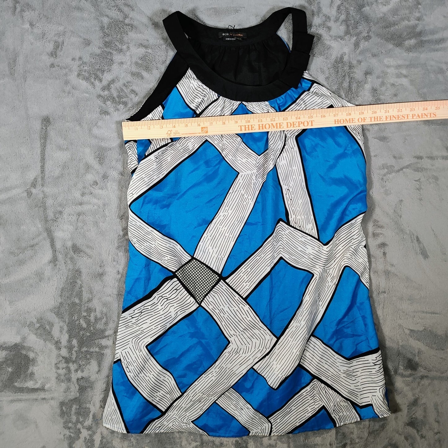 NWT BCBGMAXAZIRA Women's Blue White Sleeveless Shift Dress (Size Large)