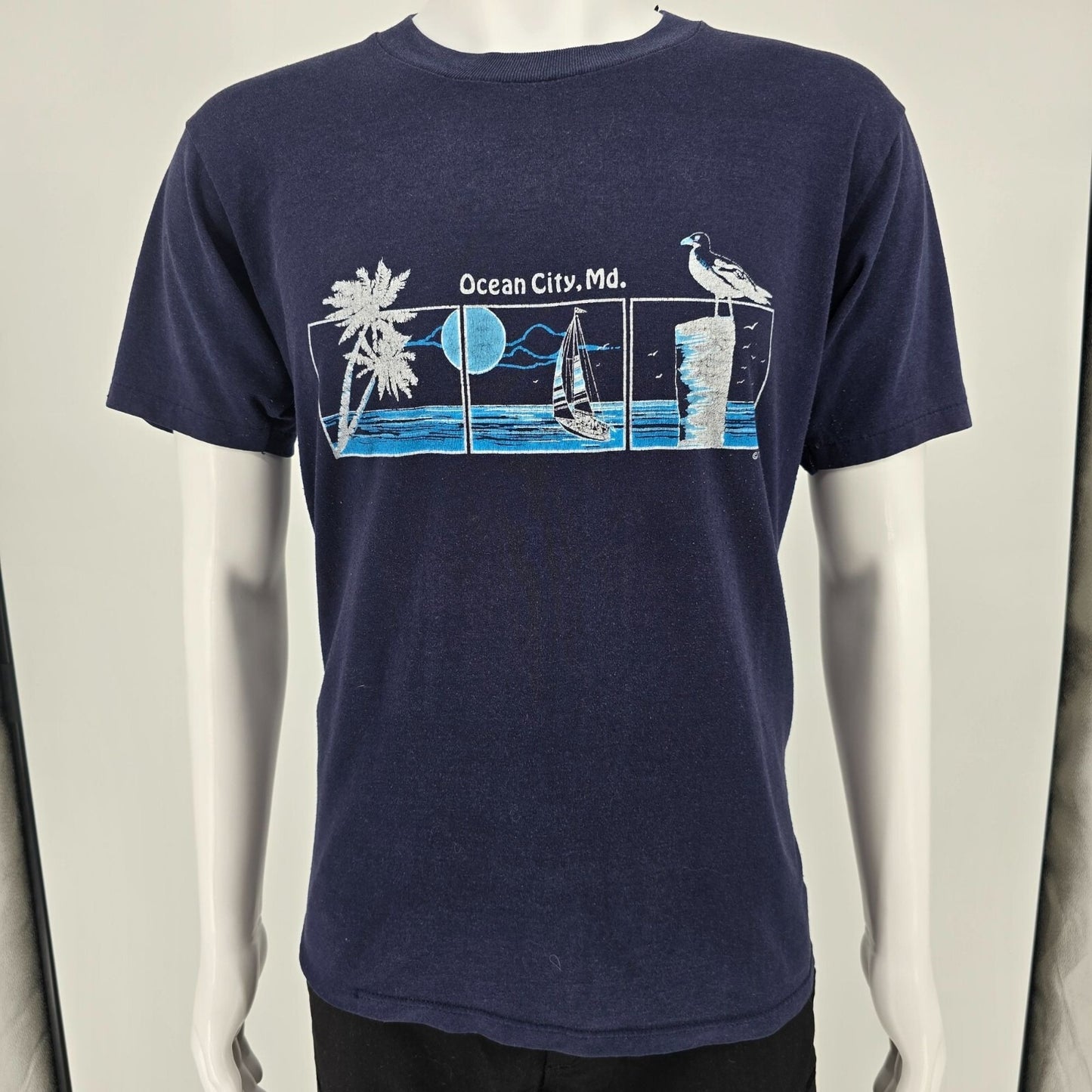 Vintage 1990s TRSF Ocean City, Maryland Nautical Seagull Graphic T-Shirt (L)