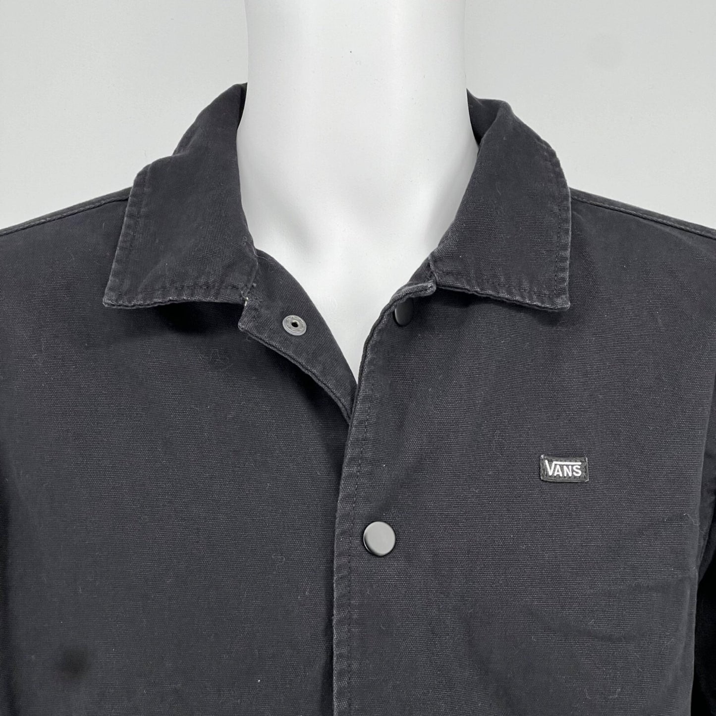 Vans Torrey Men's Black Skate Torrey Cotton Canvas Snap Button Jacket (Medium)