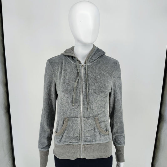 2010s Victoria's Secret VSX Sexy Sport Grey Zip-Up Hoodie Jacket (Small)