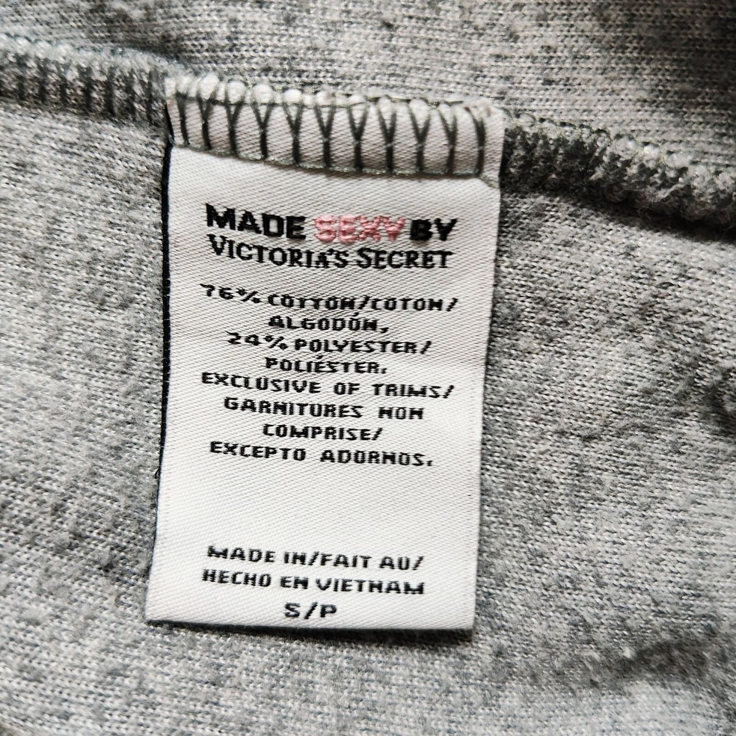 2010s Victoria's Secret VSX Sexy Sport Grey Zip-Up Hoodie Jacket (Small)