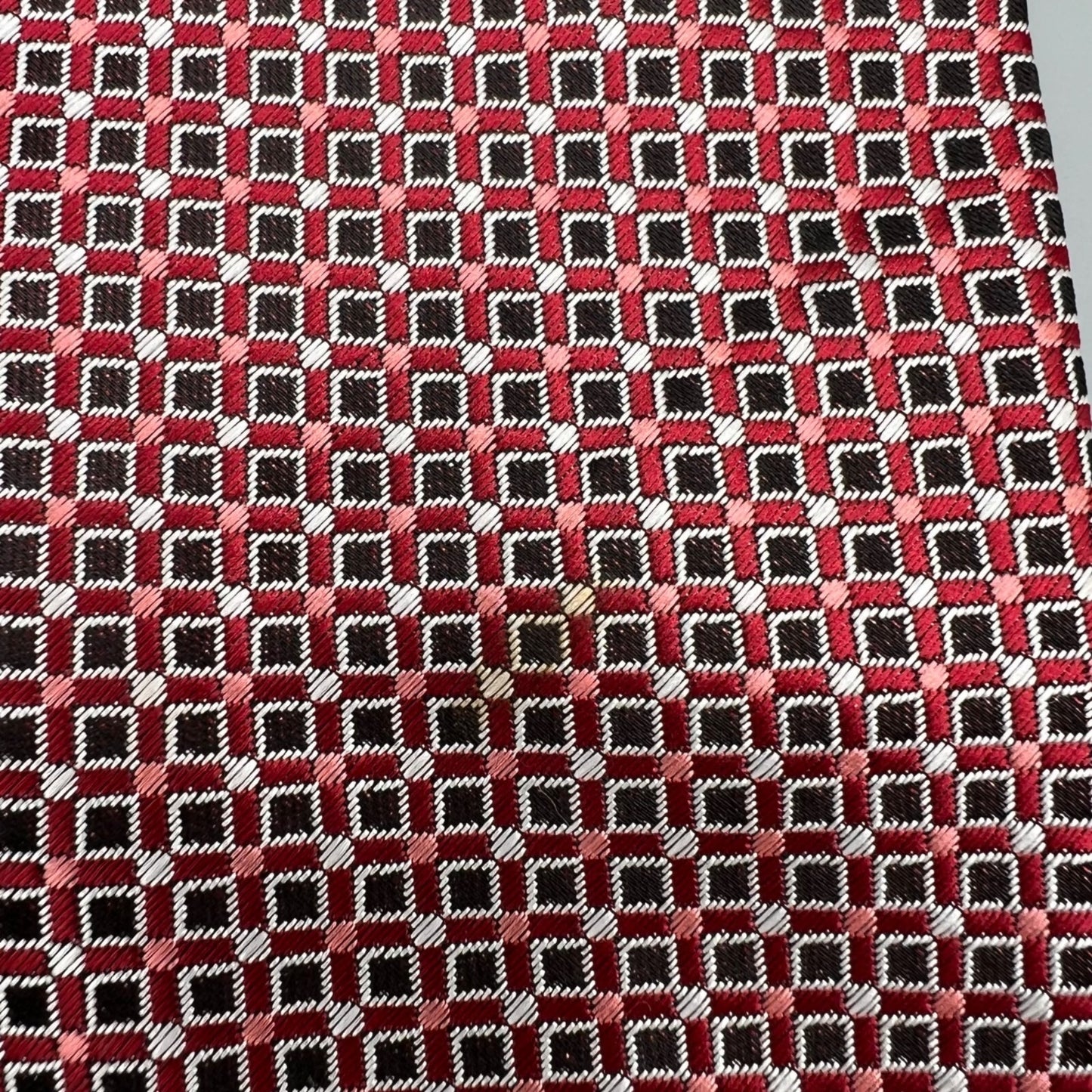 8-10 Years Old Boys 13" Length Red & Black Geometric Patterned Clip-On Tie