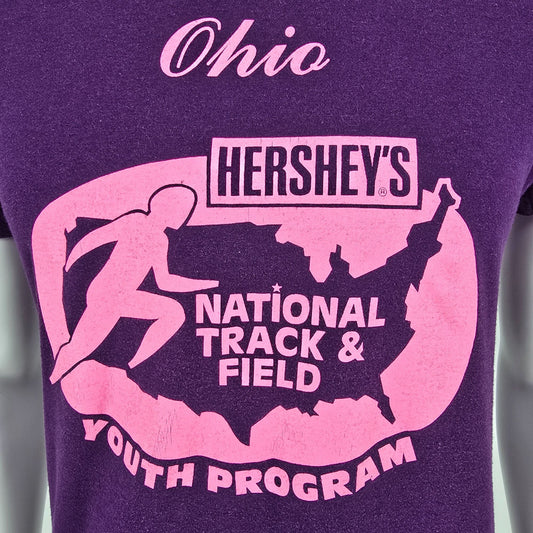 Vintage 1990 Screen Stars National Track & Field Youth Program Ohio T-Shirt (S)