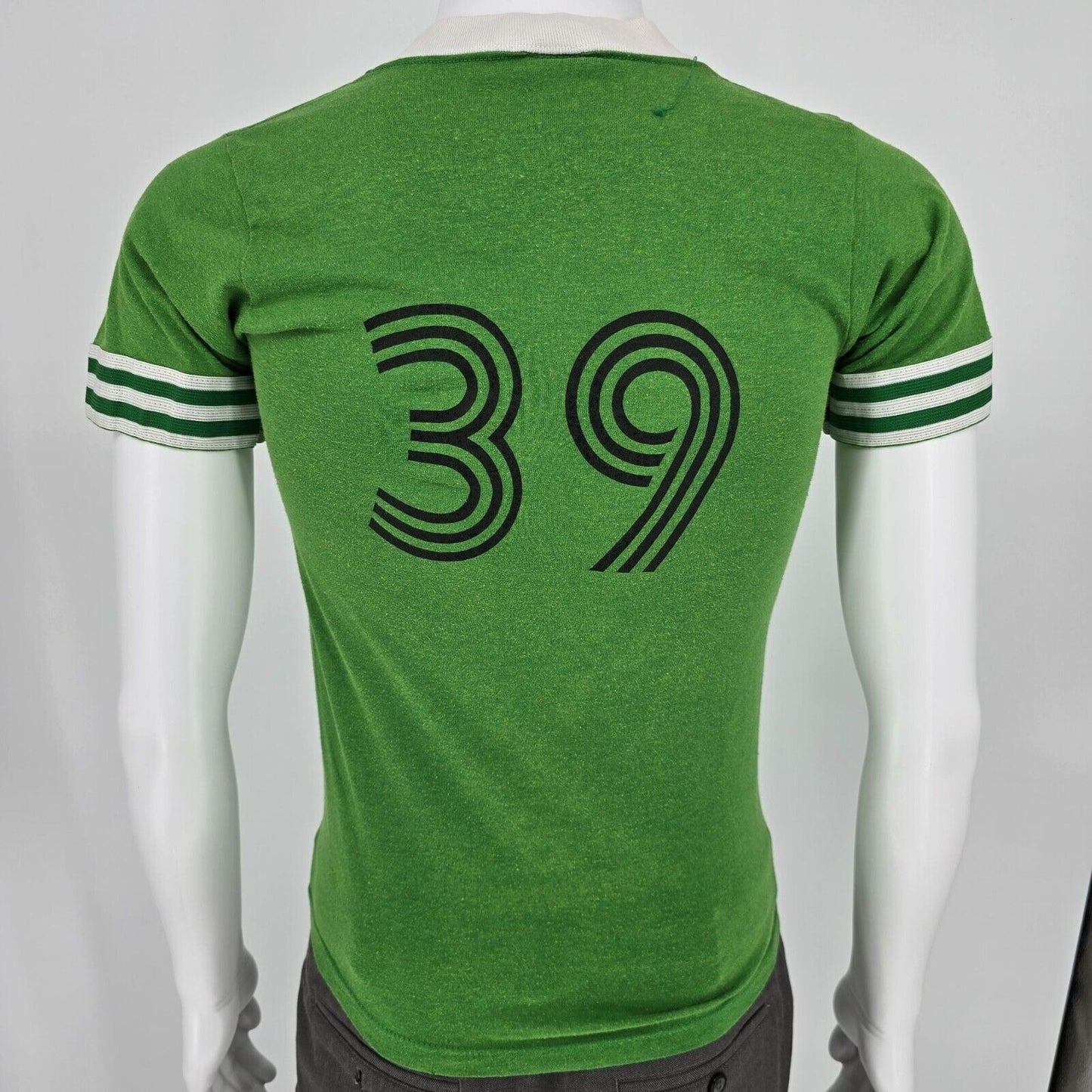 Vintage 1980s Soffe Shirts Strongville Soccer Jersey #39 Ringer Tee T-Shirt (XS)
