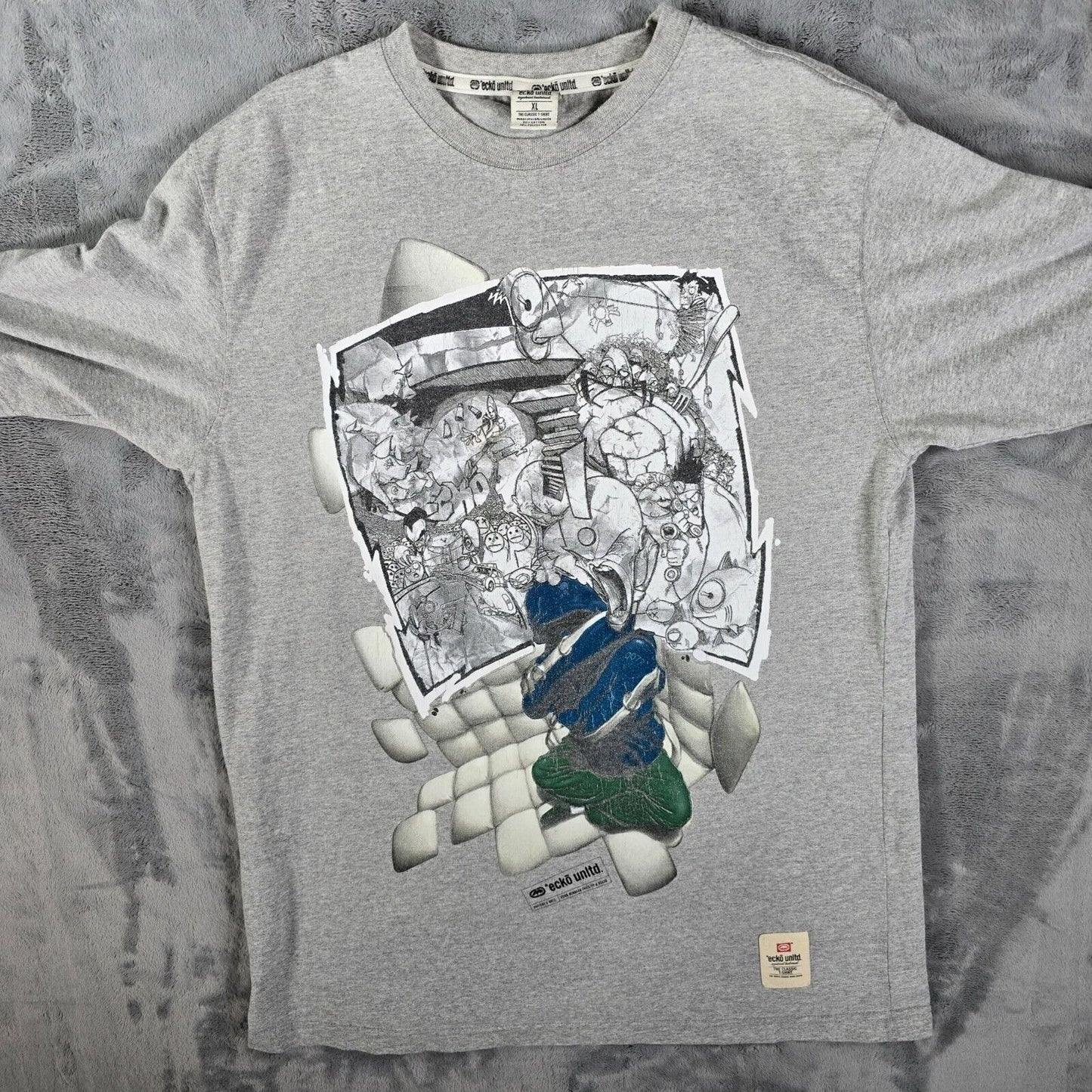 Vintage Y2K Streetwear Ecko Unltd. Large Print Graffiti Graphic T-Shirt (L)