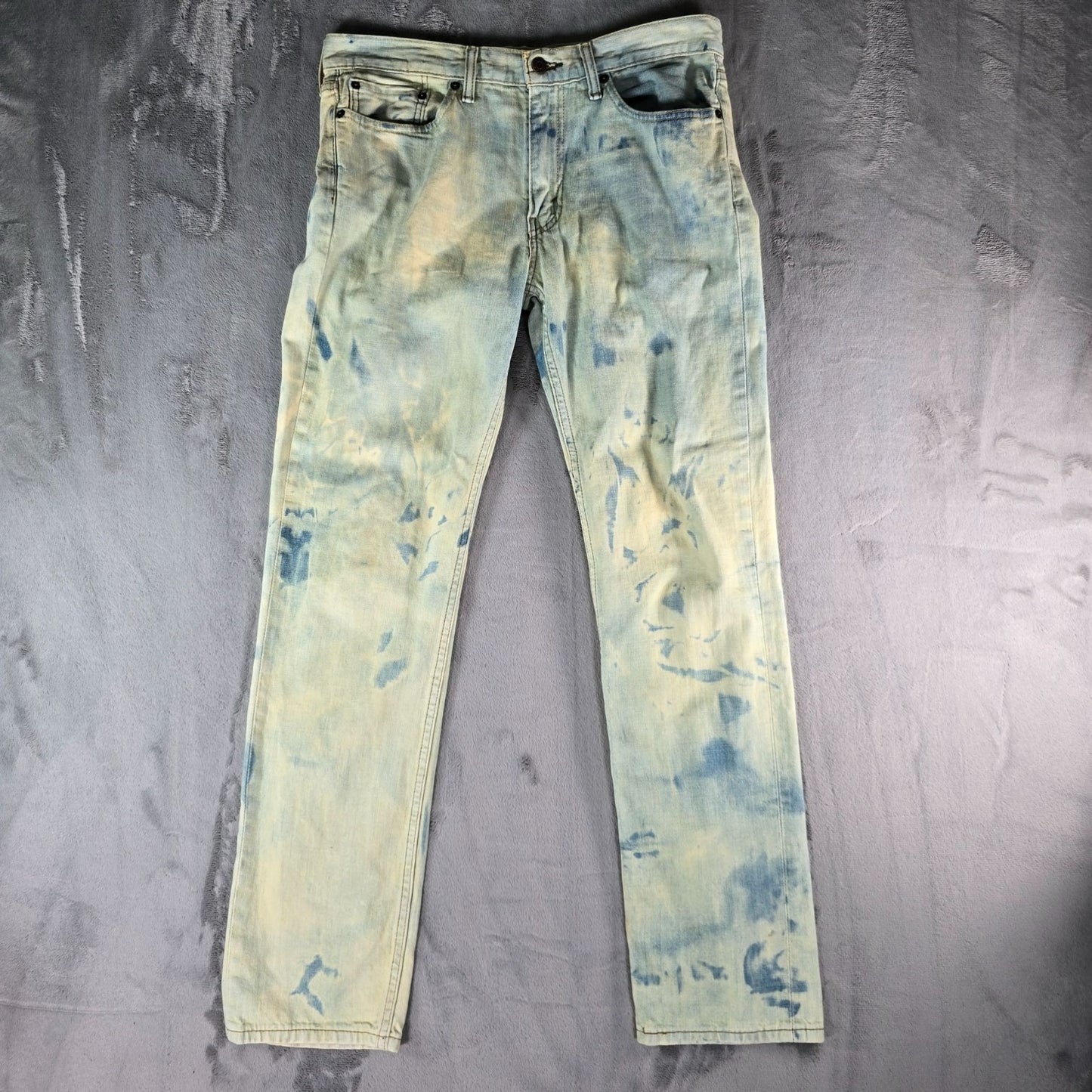 2010s Levi's 514 Straight Fit Custom Bleach Dyed Men's Denim Jeans (32x33)